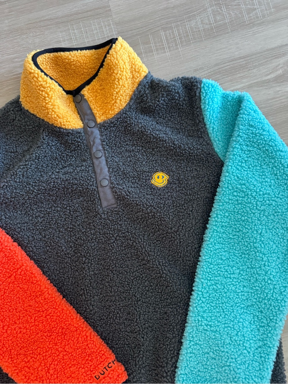 Dutch Bros Coffee Colorblock Sherpa Fleece Pullover Medium